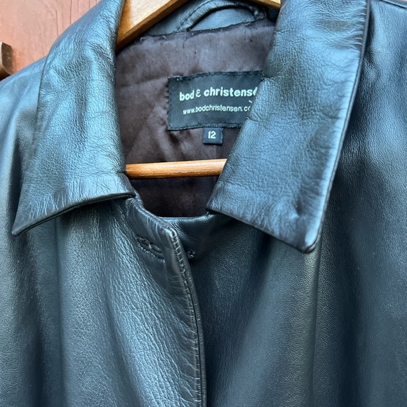 Bod & Christensen Classic Black Leather Jacket with Smooth Finish & Collar 12 - Picture 3 of 10